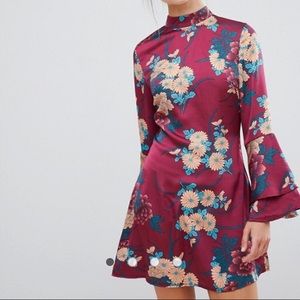 Parisian High Neck Floral Shift Dress